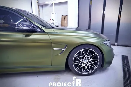 BMW 3시리즈 드레스업 전체 랩핑, 에이버리 데니슨 사틴 호프그린 메탈릭 자동차 래핑 by 부천상동 프로젝트알 / 부천 원미구 상동