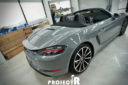포르쉐 718 박스터 GTS 전체 랩핑, 에이버리 락그레이 시멘트 자동차 래핑 by 부천 프로젝트알 / 부천 원미구 상동