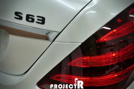 벤츠 S클래스 신형 63AMG 개조 차량 유광 화이트펄 부분 랩핑, 실내 카본 포인트 래핑 by 프로젝트알 / 부천 원미구 상동