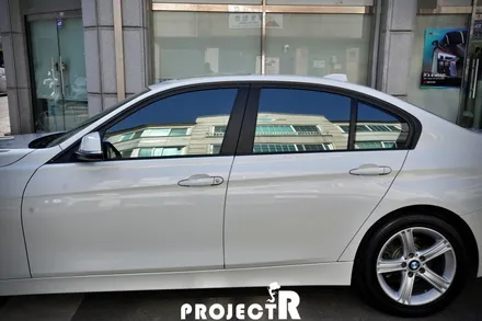 BMW 3시리즈 글라스틴트 선셋 열차단 썬팅(윈도틴팅), 3M2080 매트릭스블랙 실내 포인트 랩핑 by 프로젝트알 / 부천 원미구 상동