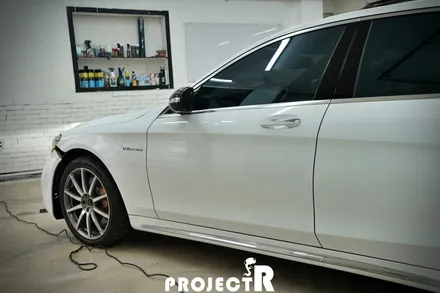 부천 랩핑 전문점, 벤츠 S63 AMG 에이버리 유광 화이트 전체 랩핑 in 프로젝트알 / 부천 원미구 상동