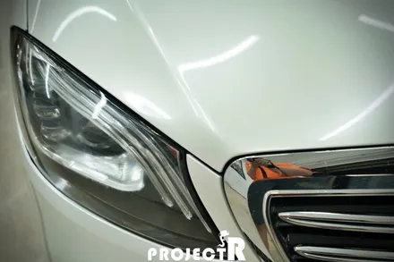 벤츠 S클래스 전체 랩핑, S63 AMG 유광 화이트 자동차 랩핑, 부천 상동 프로젝트알 / 부천 원미구 상동
