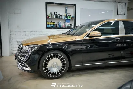 벤츠 S560 마이바흐 투톤 랩핑, 3M 유광 골드 메탈릭 시공, 부천랩핑 프로젝트알 / 부천 원미구 상동