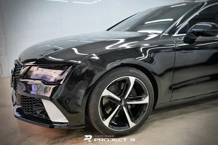 부천 랩핑 프로젝트알, 아우디 A7 3M2080 유광 블랙 전체 랩핑 시공 / 부천 원미구 상동