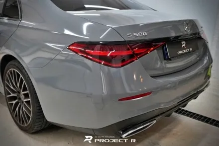 벤츠 S클래스 S400d 에이버리 락그레이 전체랩핑, 3M유광블랙 크롬 죽이기, 부천 프로젝트알 / 부천 원미구 상동