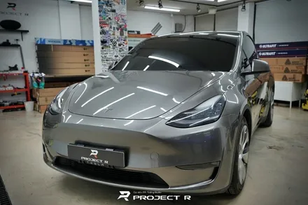 테슬라 모델Y 전체 랩핑 비닐프로그 메탈릭 리퀴드 실버 시공, 부천랩핑 프로젝트알 / 부천 원미구 상동