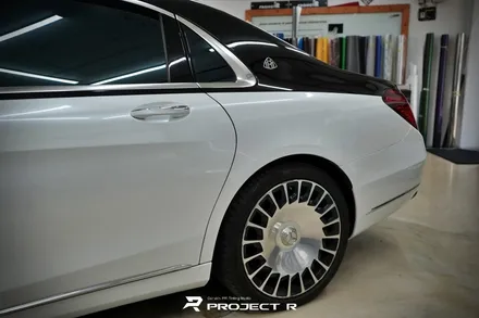 벤츠 S클래스 S650 듀오톤 투톤 랩핑, 비닐프로그 유광 화이트펄 시공, 부천랩핑 프로젝트알 / 부천 원미구 상동