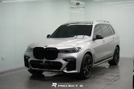 부천 랩핑, BMW X7 사고수리 후 부분 랩핑 재시공, 에이버리 사틴 실버메탈릭 / 부천 원미구 상동