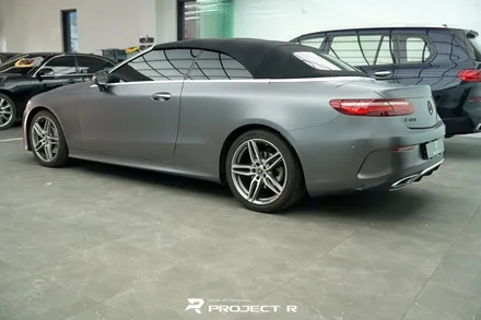 벤츠 E클래스 E450 카브리올레 전체 랩핑, 3M 사틴 다크그레이 시공, 부천 프로젝트알 / 부천 원미구 상동