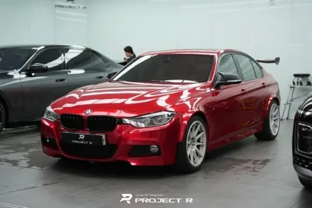 BMW 3시리즈 전체랩핑, 비닐프로그 고광택 뱀파이어 레드 시공, 부천랩핑 프로젝트알 / 부천 원미구 상동