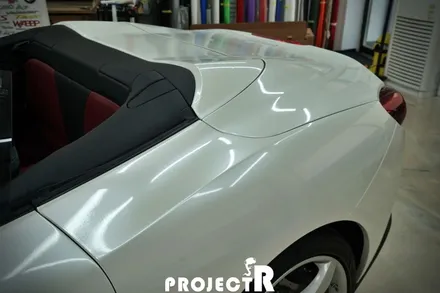 인천랩핑 전문 프로젝트알 페라리 포르토피노 전체 랩핑, 에이버리 유광 화이트펄 자동차 래핑 시공기 / 부천 원미구 상동
