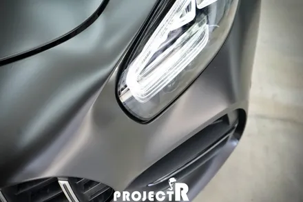 벤츠 AMG GT 전체 랩핑, 에이버리 사틴블랙 자동차 래핑, 부천랩핑 프로젝트알 / 부천 원미구 상동