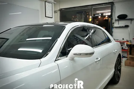 벤틀리 플라잉스퍼 전체랩핑, 에이버리 유광 화이트 자동차 래핑 in 프로젝트알 / 부천 원미구 상동