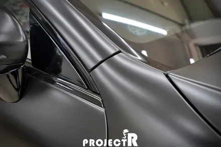벤츠 CLS 300d 에이버리 사틴블랙 전체 랩핑 시공, 부천 자동차랩핑은 프로젝트알 / 부천 원미구 상동
