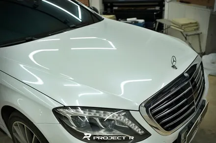 부천 벤츠 S클래스 S350d 전체랩핑, 비닐프로그 유광 화이트펄 재시공, 프로젝트알 / 부천 원미구 상동