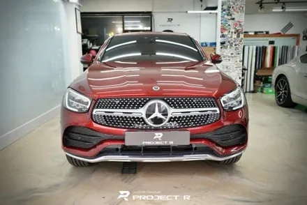 벤츠 GLC 300e 쿠페 전체 랩핑, 비닐프로그 고광택 루퍼스 레드, 부천랩핑 프로젝트알 / 부천 원미구 상동