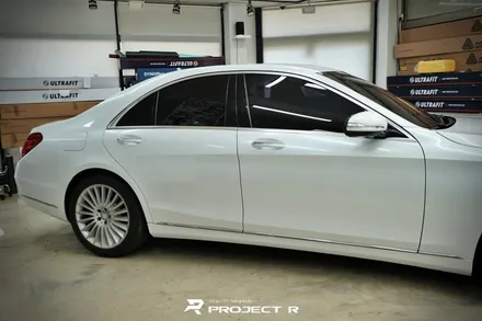 벤츠 S클래스 S400 전체 랩핑 재시공, 비닐프로그 고광택 화이트펄, 부천 자동차래핑 프로젝트R / 부천 원미구 상동