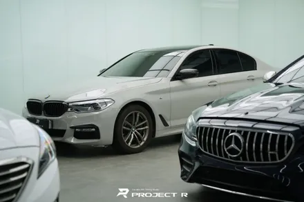 BMW 5시리즈 530i 전체 랩핑 재시공, 비닐프로그 고광택 게인스보로 그레이, 부천 프로젝트알 / 부천 원미구 상동
