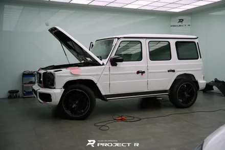 벤츠 지바겐 G63 AMG 부천 고광택 전체 랩핑, 비닐프로그 루즈 핑크 재시공 / 부천 원미구 상동