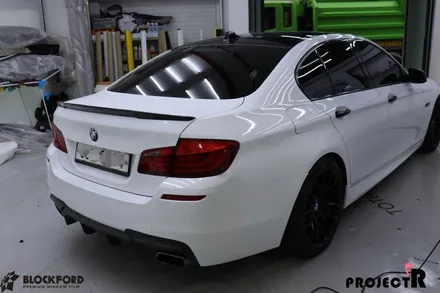 부천랩핑 BMW 520d 전체랩핑 에이버리 유광화이트 래핑시공기 / 부천 원미구 상동
