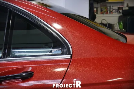 벤츠 C클래스 C350 AMG 전체 랩핑, 에이버리 다이아몬드 레드 풀랩핑 by 프로젝트R / 부천 원미구 상동