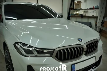 BMW 5시리즈 5GT 그릴 포인트 랩핑 크롬 죽이기 및 본넷 헤드라이트 PPF 보호필름 시공기 by 프로젝트알 / 부천 원미구 상동