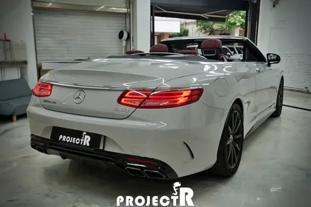 벤츠 S63 AMG 카브리올레 전체 랩핑, 에이버리 그레이 자동차 래핑 by 부천 프로젝트알 / 부천 원미구 상동