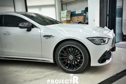 벤츠 GT43 AMG 전체 랩핑, 에이버리 유광 그레이 크레용 랩핑 by 부천 프로젝트알 / 부천 원미구 상동