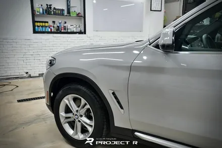 BMW X3 전체 랩핑, 에이버리 유광 그레이 크레용 색상 자동차랩핑, 부천 프로젝트알 / 부천 원미구 상동