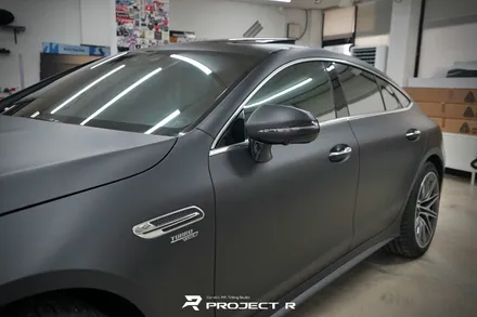 벤츠 AMG GT 전체랩핑, 3M 매트 딥 블랙(무광블랙) 시공, 부천 자동차랩핑 프로젝트알 / 부천 원미구 상동