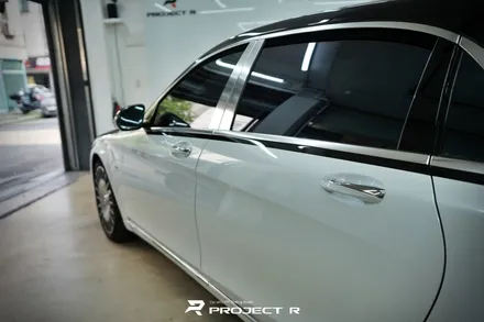 벤츠 S클래스 S650 듀오톤 투톤 랩핑, 비닐프로그 유광 화이트펄 시공, 부천랩핑 프로젝트알 / 부천 원미구 상동