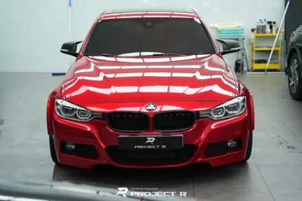 BMW 3시리즈 전체랩핑, 비닐프로그 고광택 뱀파이어 레드 시공, 부천랩핑 프로젝트알 / 부천 원미구 상동