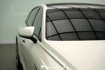 제네시스 G80 전체 랩핑, 3M 사틴 화이트펄 시공, 부천 자동차랩핑 프로젝트알 / 부천 원미구 상동