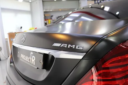 부천 랩핑전문점 벤츠 S63 AMG 전체랩핑 에이버리 사틴블랙 올래핑 후기~ / 부천 원미구 상동