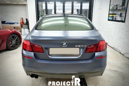 BMW 5시리즈 전체 랩핑, 520d 에이버리 사틴 그레이 블루 메탈릭 자동차 래핑 by 인천 프로젝트알 / 부천 원미구 상동