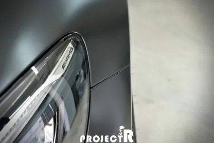 벤츠 AMG GT 전체 랩핑, 에이버리 사틴블랙 자동차 래핑, 부천랩핑 프로젝트알 / 부천 원미구 상동