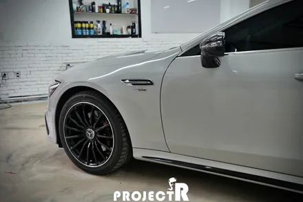 벤츠 GT43 AMG 전체 랩핑, 에이버리 유광 그레이 크레용 랩핑 by 부천 프로젝트알 / 부천 원미구 상동