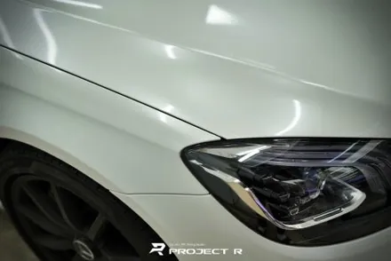 벤츠 S63 AMG 에이버리 유광 화이트펄 전체 랩핑, 부천 자동차랩핑 프로젝트알 / 부천 원미구 상동