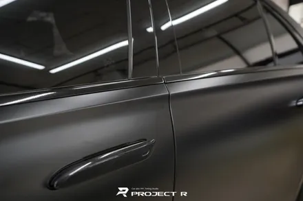 벤츠 S클래스 S500 비닐프로그 매트블랙 전체 랩핑 재시공, 부천 자동차래핑 프로젝트알 / 부천 원미구 상동
