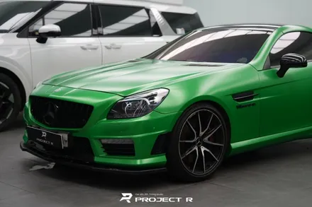 벤츠 SLK55 AMG 전체 랩핑, 오토벨벳 사틴 그린헬 시공, 부천 자동차랩핑 프로젝트R / 부천 원미구 상동