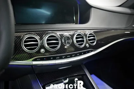 벤츠 S클래스 신형 63AMG 개조 차량 유광 화이트펄 부분 랩핑, 실내 카본 포인트 래핑 by 프로젝트알 / 부천 원미구 상동