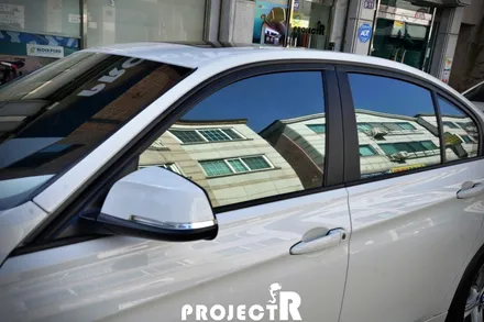 BMW 3시리즈 글라스틴트 선셋 열차단 썬팅(윈도틴팅), 3M2080 매트릭스블랙 실내 포인트 랩핑 by 프로젝트알 / 부천 원미구 상동
