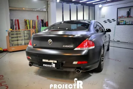 BMW 6시리즈 650i 사틴블랙 전체 랩핑, 실내 카본 자동차 랩핑 시공, 부천 프로젝트알 / 부천 원미구 상동