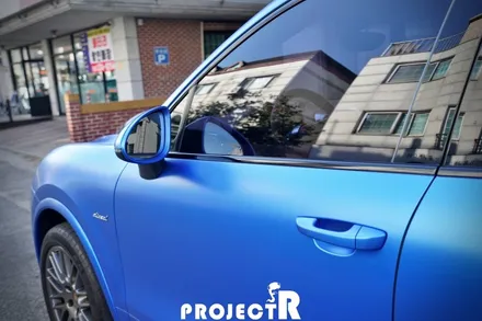 포르쉐 카이엔 3M 사틴 퍼펙트블루 전체 랩핑 시공, 부천 자동차랩핑 전문 프로젝트알 / 부천 원미구 상동