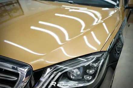 벤츠 S560 마이바흐 투톤 랩핑, 3M 유광 골드 메탈릭 시공, 부천랩핑 프로젝트알 / 부천 원미구 상동