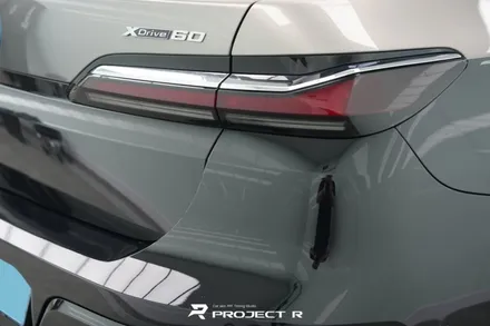부천 랩핑, BMW 7시리즈 i7 뒷범퍼 사고 오토벨벳 리페어블랙 재시공 / 부천 원미구 상동