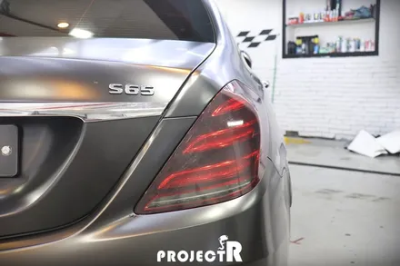 벤츠 S클래스 S65 AMG 전체 랩핑, 에이버리 사틴블랙으로 스타일 바꿔주기 / 부천 원미구 상동