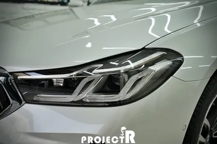BMW 5시리즈 5GT 그릴 포인트 랩핑 크롬 죽이기 및 본넷 헤드라이트 PPF 보호필름 시공기 by 프로젝트알 / 부천 원미구 상동