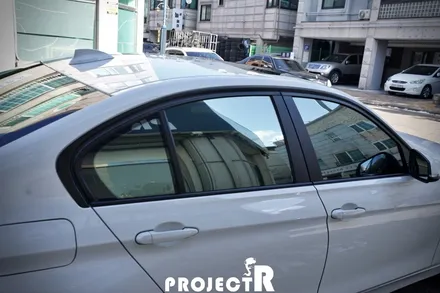 BMW 3시리즈 글라스틴트 선셋 열차단 썬팅(윈도틴팅), 3M2080 매트릭스블랙 실내 포인트 랩핑 by 프로젝트알 / 부천 원미구 상동