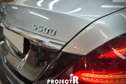 벤츠 S500 듀오톤 랩핑, 에이버리 유광블랙 실버 메탈릭 투톤 전체 랩핑, 부천 프로젝트알 / 부천 원미구 상동